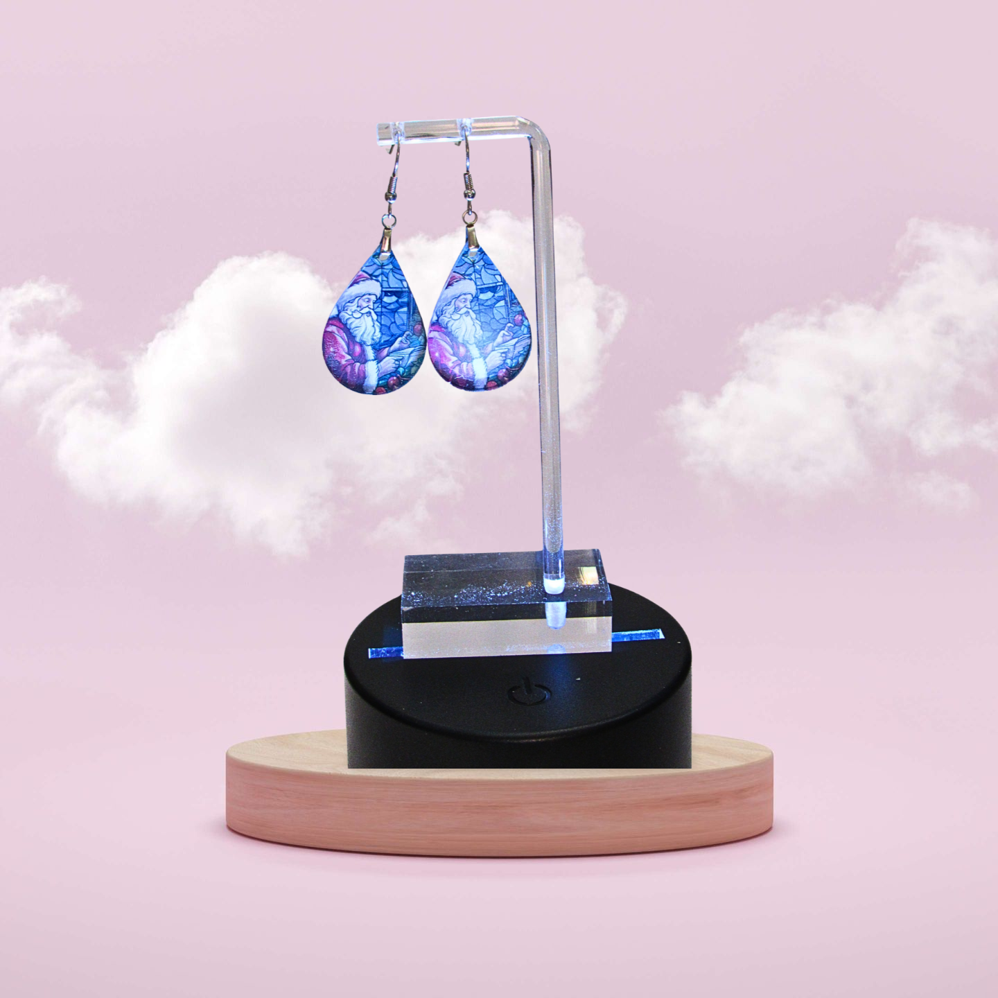 Acrylic Teardrop Shaped Sublimated Earrings 1.5 inch