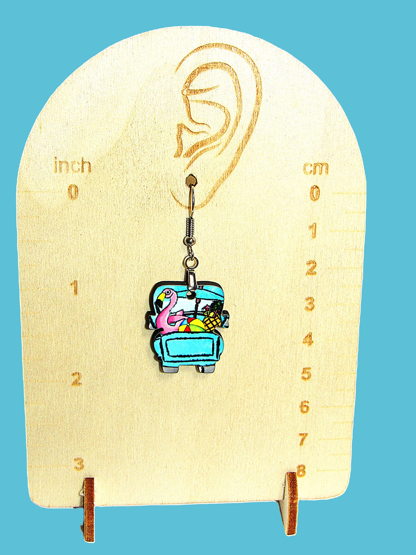 Truck Shaped Sublimated Earring 1 inch
