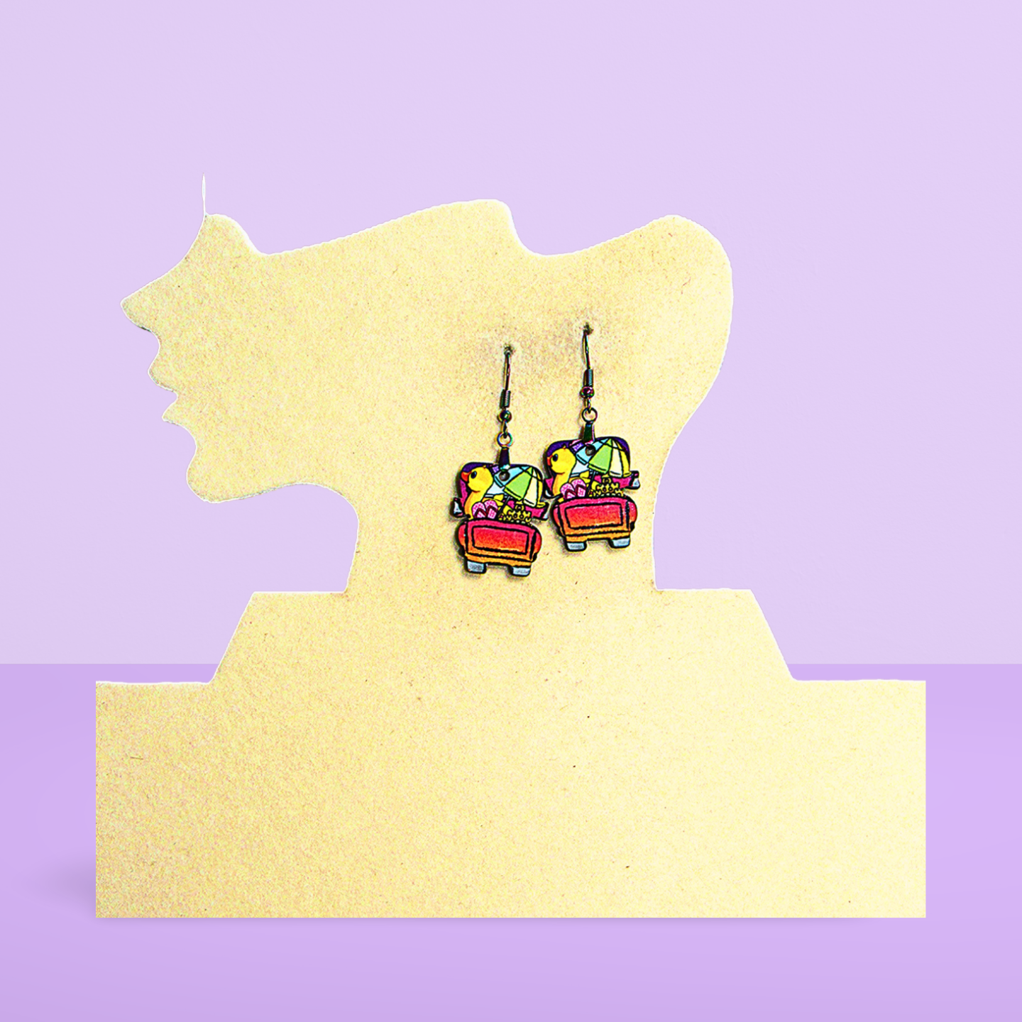 Truck Shaped Sublimated Earring 1 inch