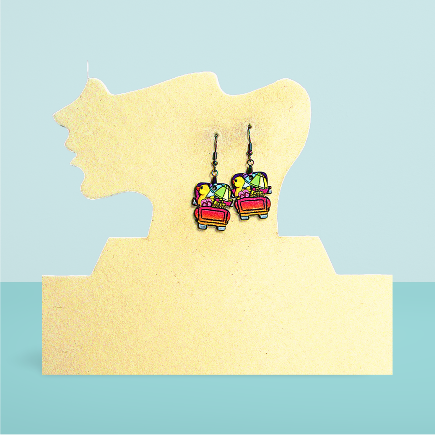 Truck Shaped Sublimated Earring 1 inch