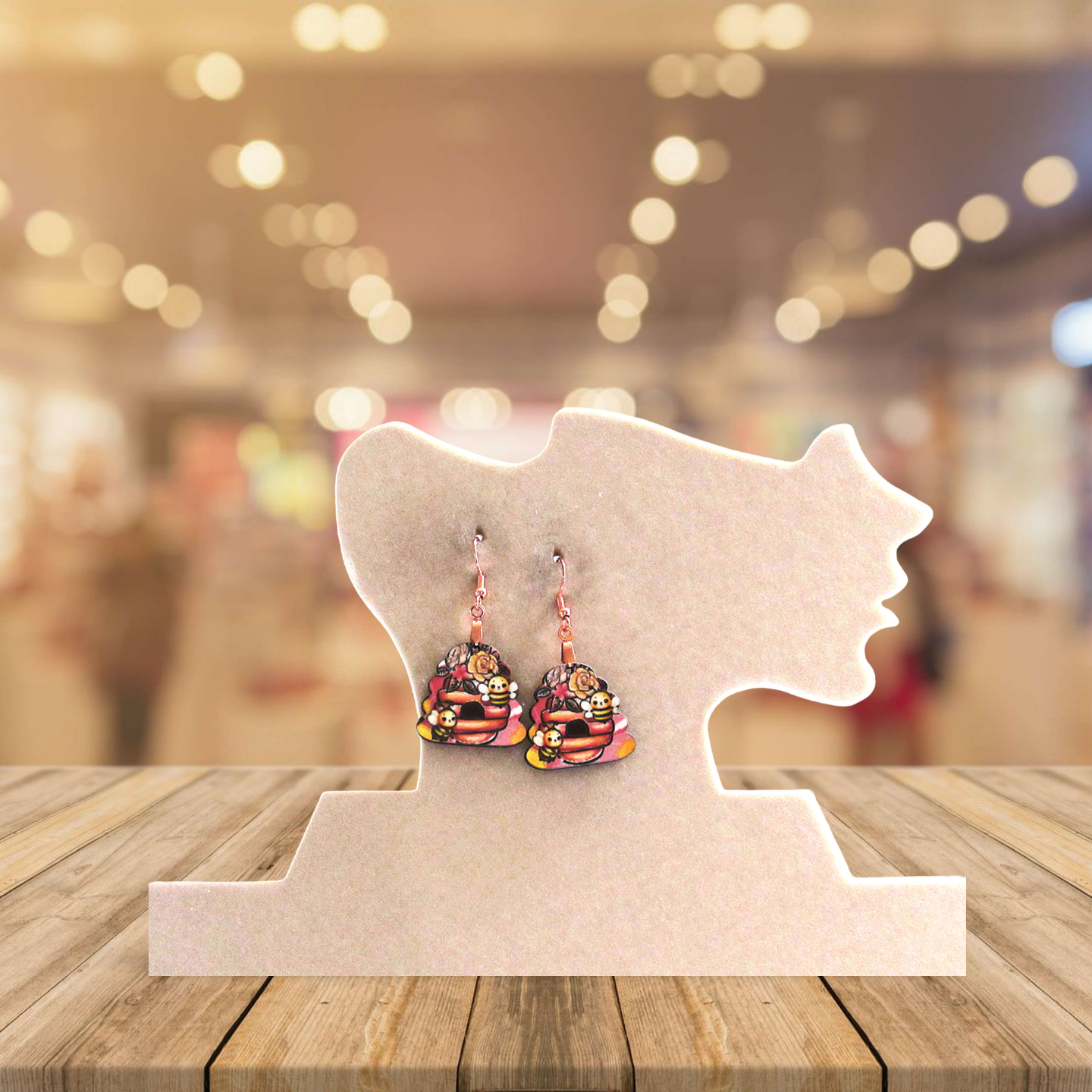 Beehive Shaped Sublimated Earrings 1 inch