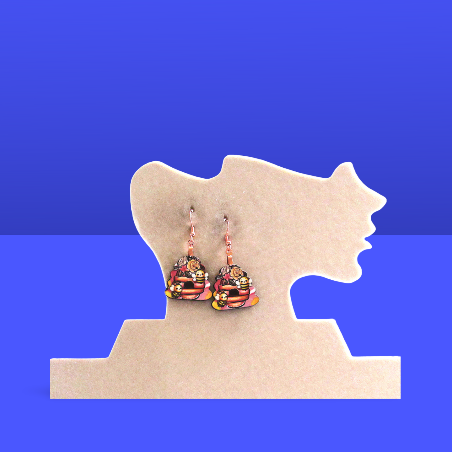 Beehive Shaped Sublimated Earrings 1 inch