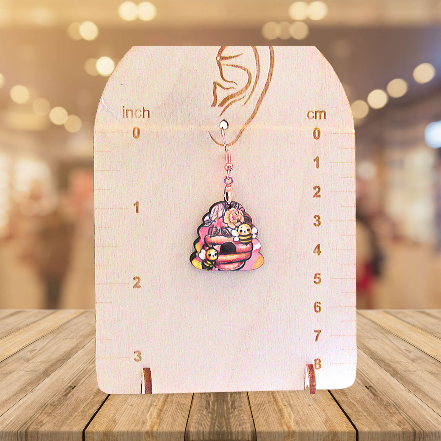Beehive Shaped Sublimated Earrings 1 inch