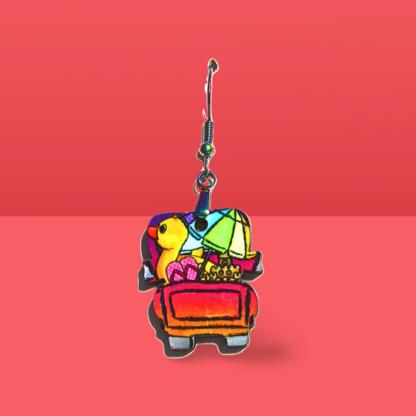 Truck Shaped Sublimated Earring 1 inch