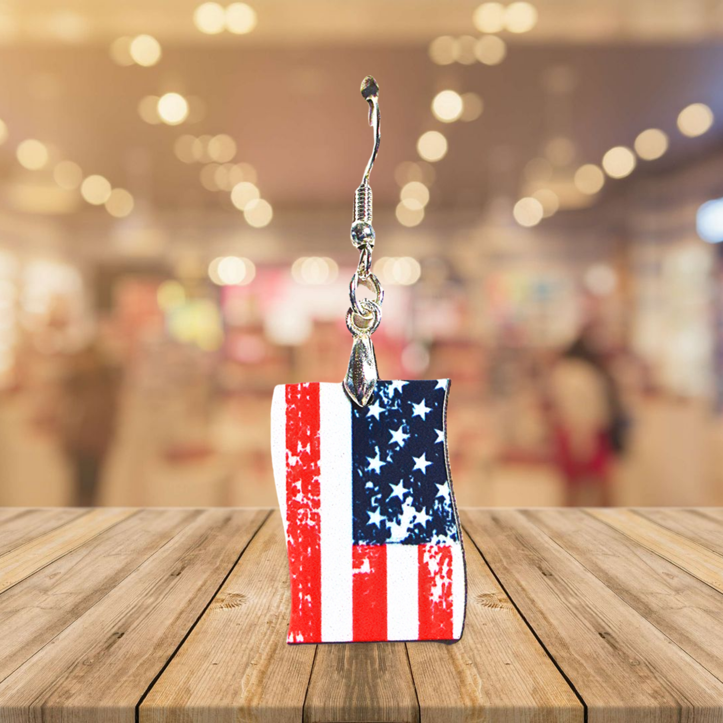 Vertical Flag Shaped Sublimated Earrings 1 inch