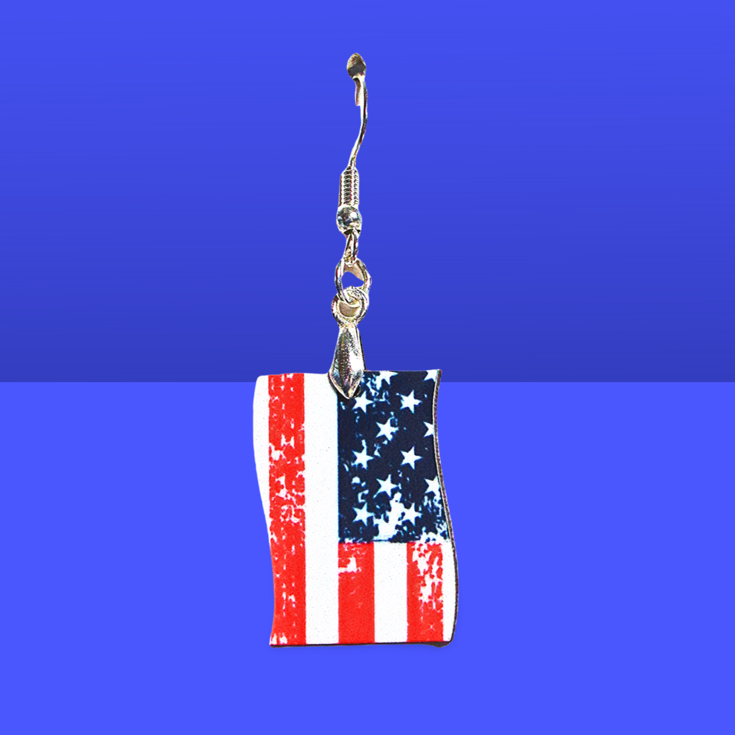 Vertical Flag Shaped Sublimated Earrings 1 inch