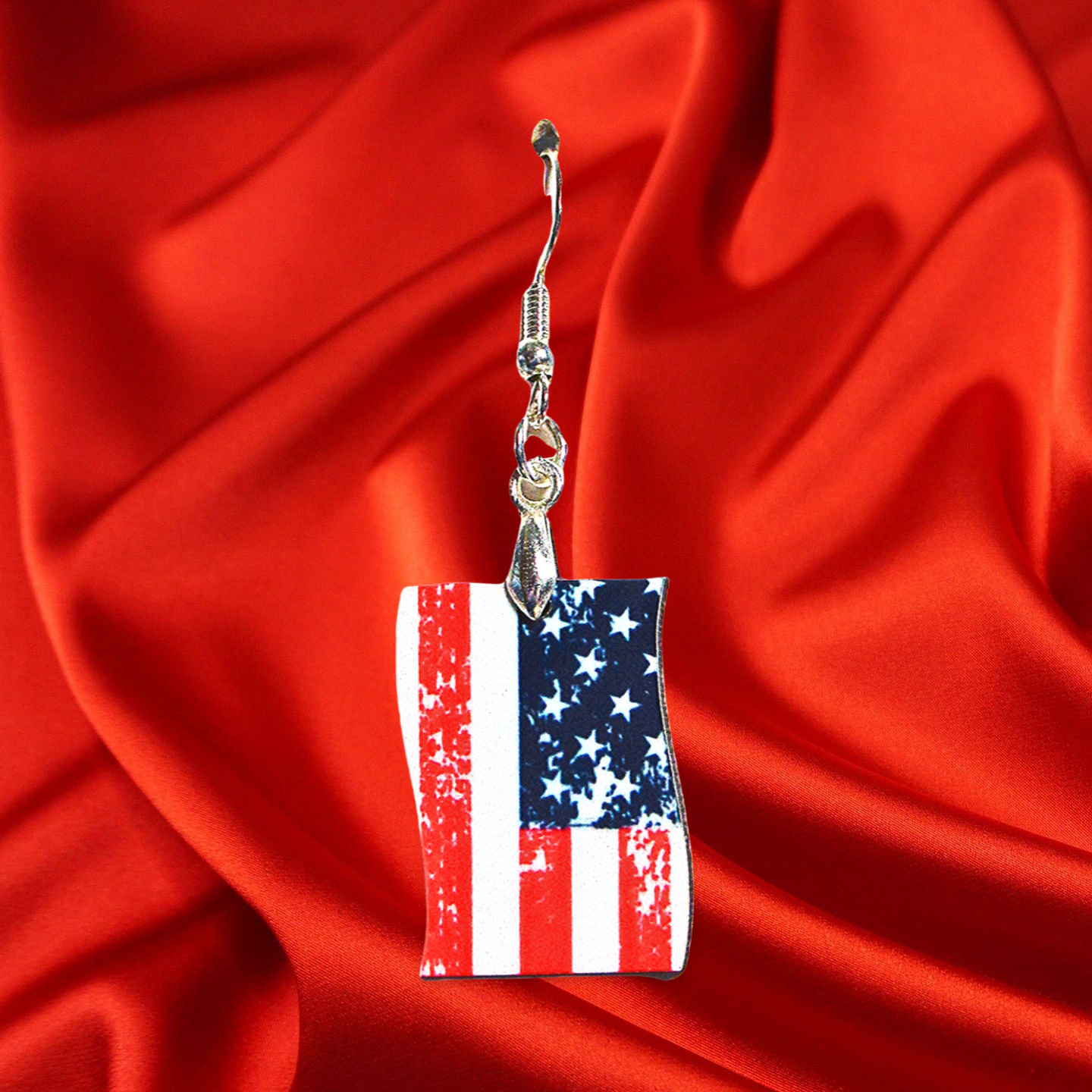 Vertical Flag Shaped Sublimated Earrings 1 inch