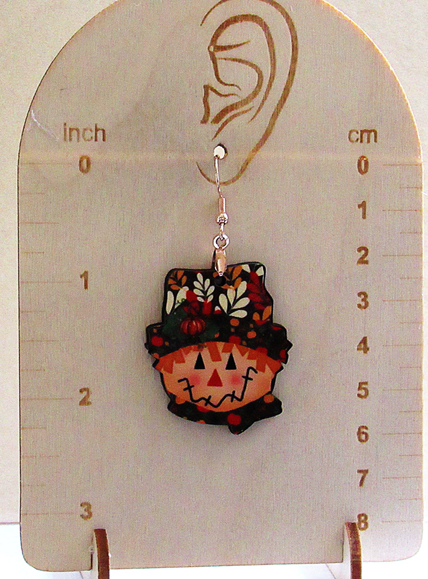 Scarecrow Head Shaped Sublimated Earrings