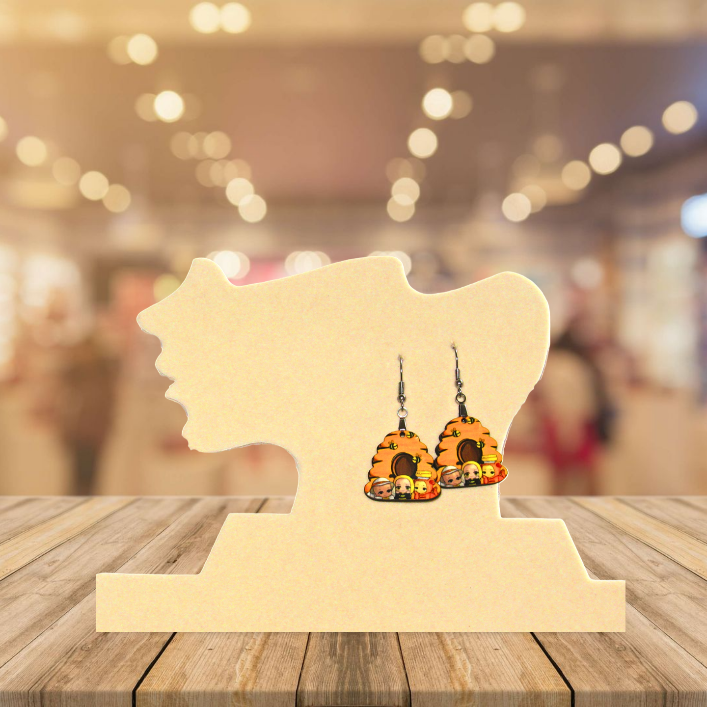 Beehive Shaped Sublimated Earrings 1 inch