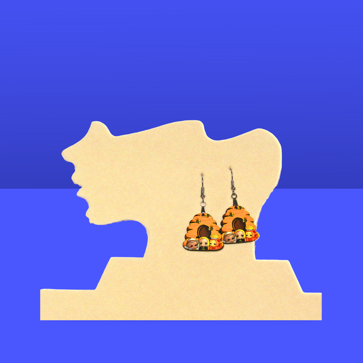 Beehive Shaped Sublimated Earrings 1 inch