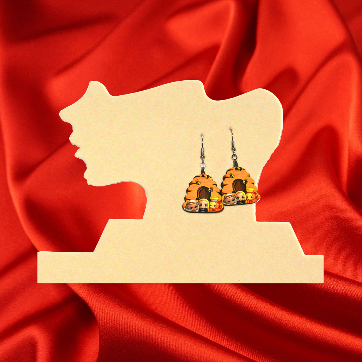 Beehive Shaped Sublimated Earrings 1 inch