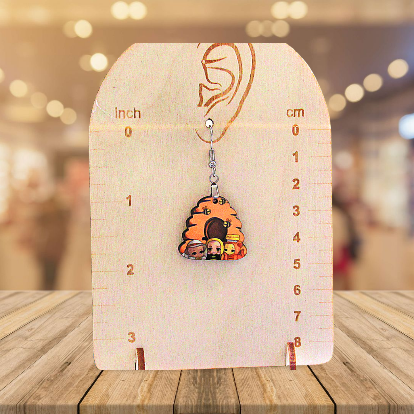 Beehive Shaped Sublimated Earrings 1 inch