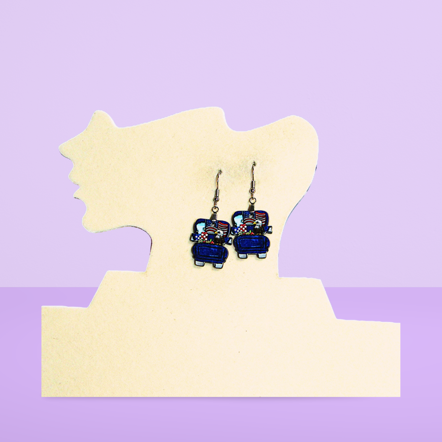 Truck Shaped Sublimated Earring 1 inch
