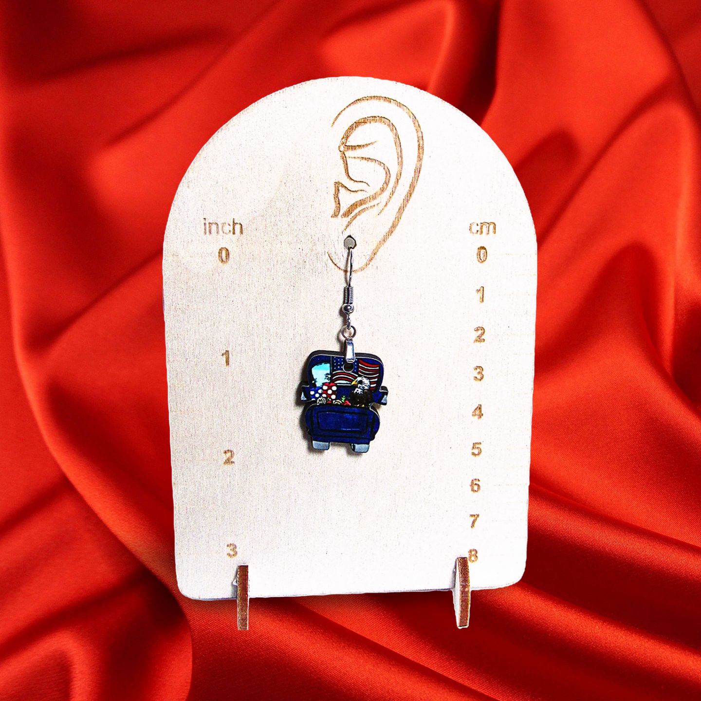 Truck Shaped Sublimated Earring 1 inch