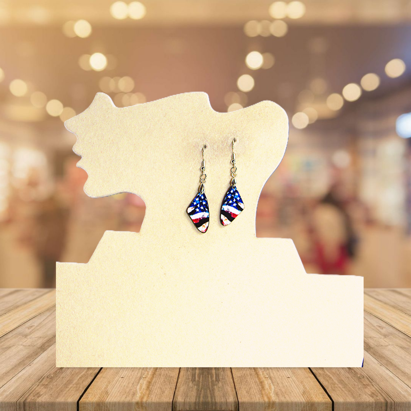 Wing Shaped Sublimated Earring 1 inch