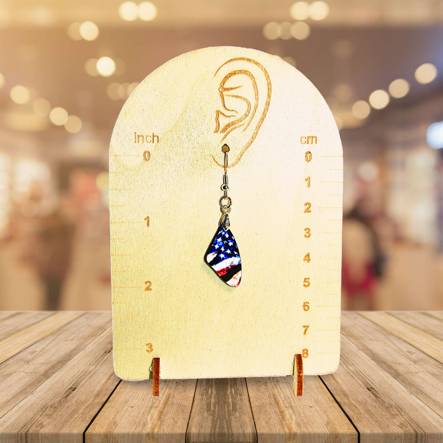 Wing Shaped Sublimated Earring 1 inch