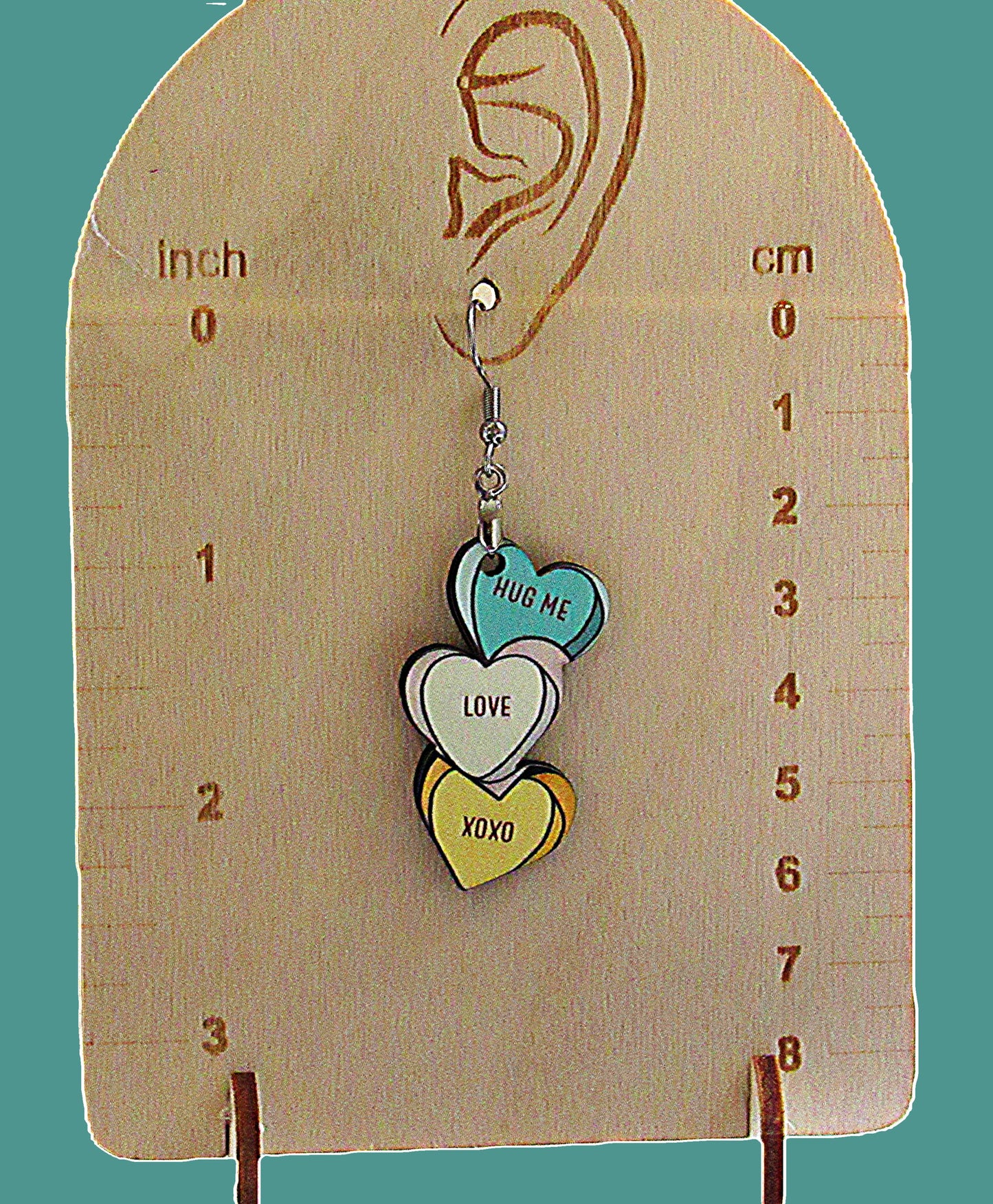 Triple Heart Shaped Sublimated Earrings