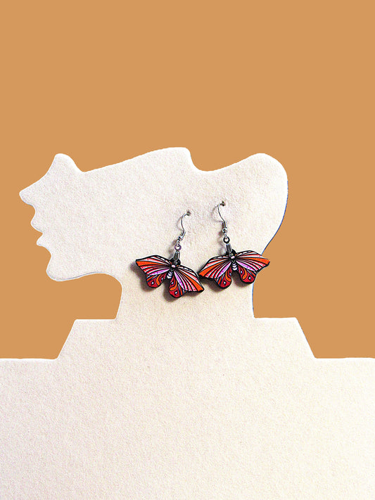 Moth Shaped Sublimated Earring 1.5 inch