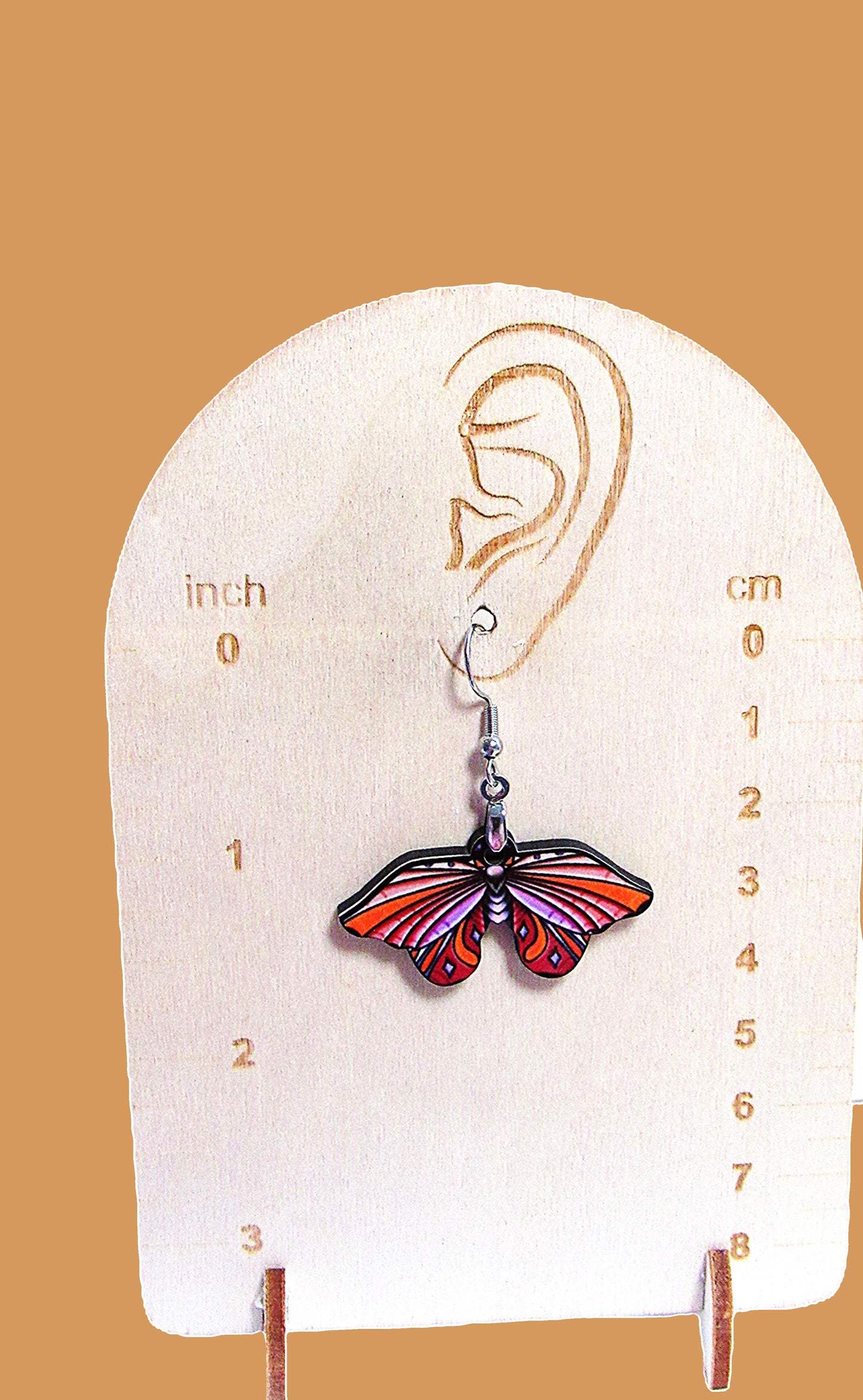 Moth Shaped Sublimated Earring 1.5 inch