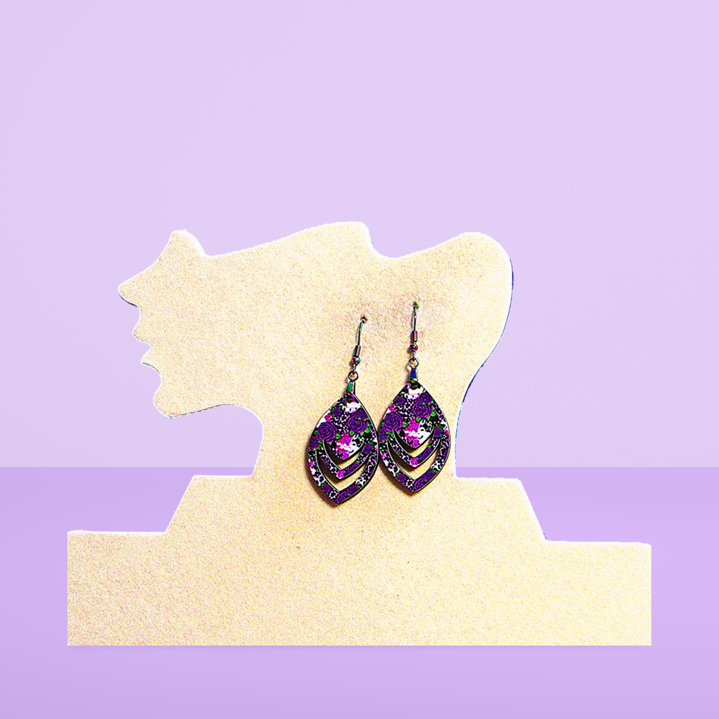 Open Teardrop Shaped Sublimated Earrings 1.5 inch