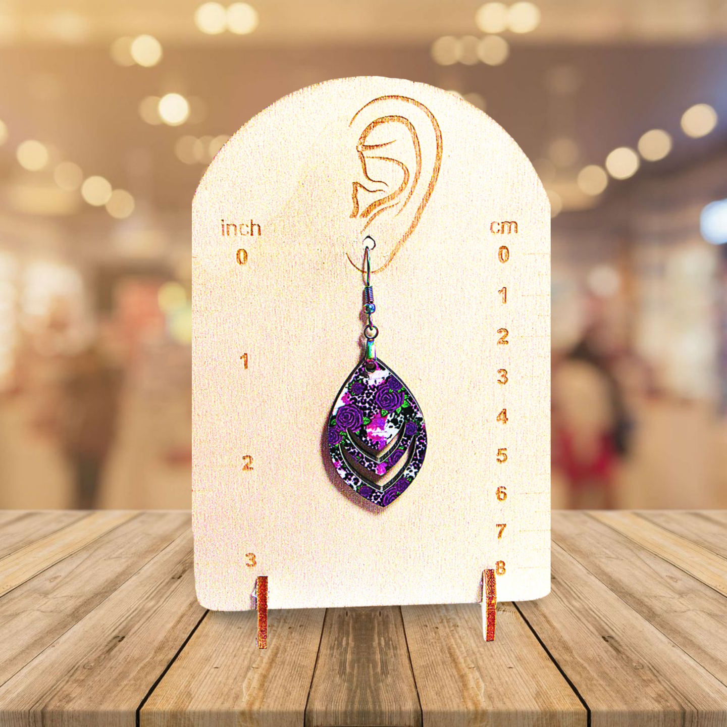 Open Teardrop Shaped Sublimated Earrings 1.5 inch