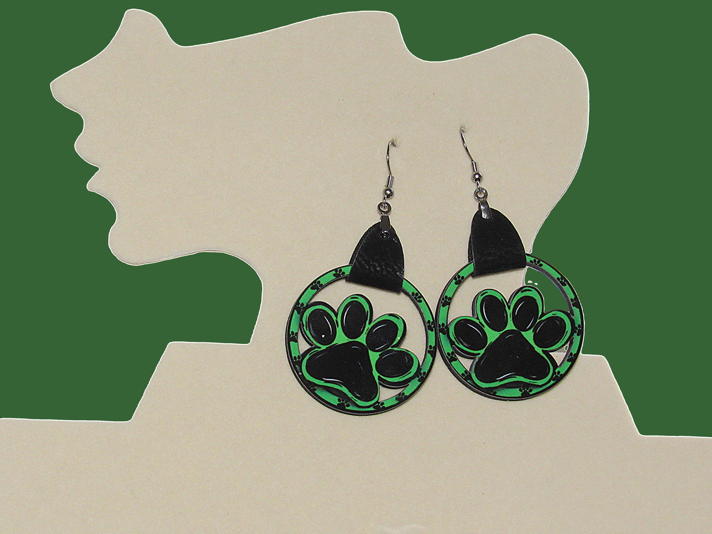 MDF-Round  Paw Shaped Sublimated Earrings 1.5 inch