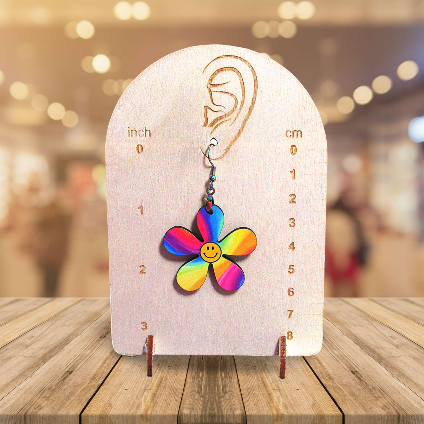 1 1/2 inch Hippie Flower Shaped Earrings