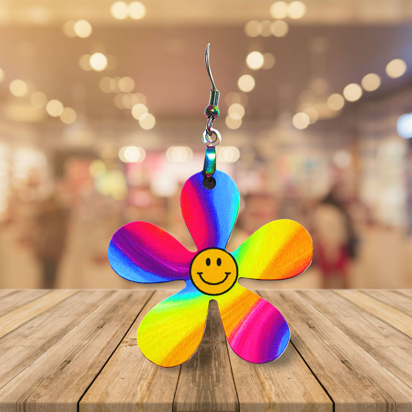 1 1/2 inch Hippie Flower Shaped Earrings