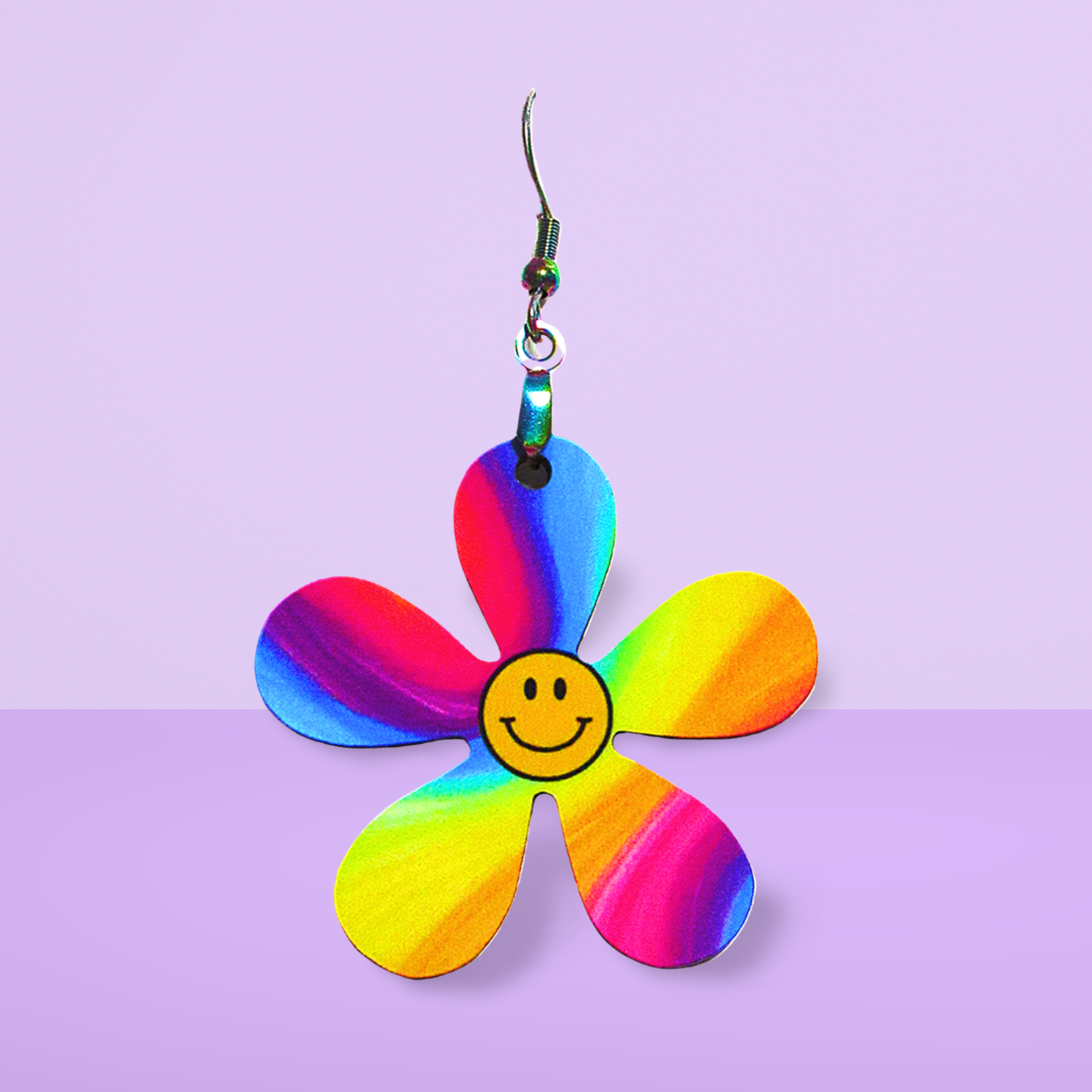 1 1/2 inch Hippie Flower Shaped Earrings