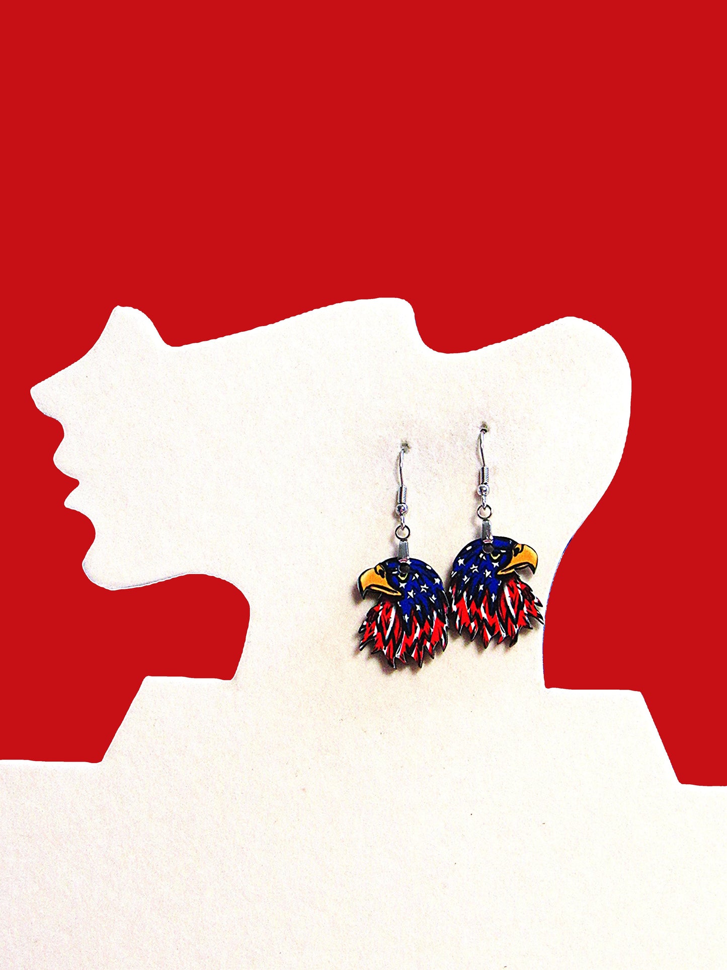 Eagle Head Shaped Sublimated Earrings 1 inch
