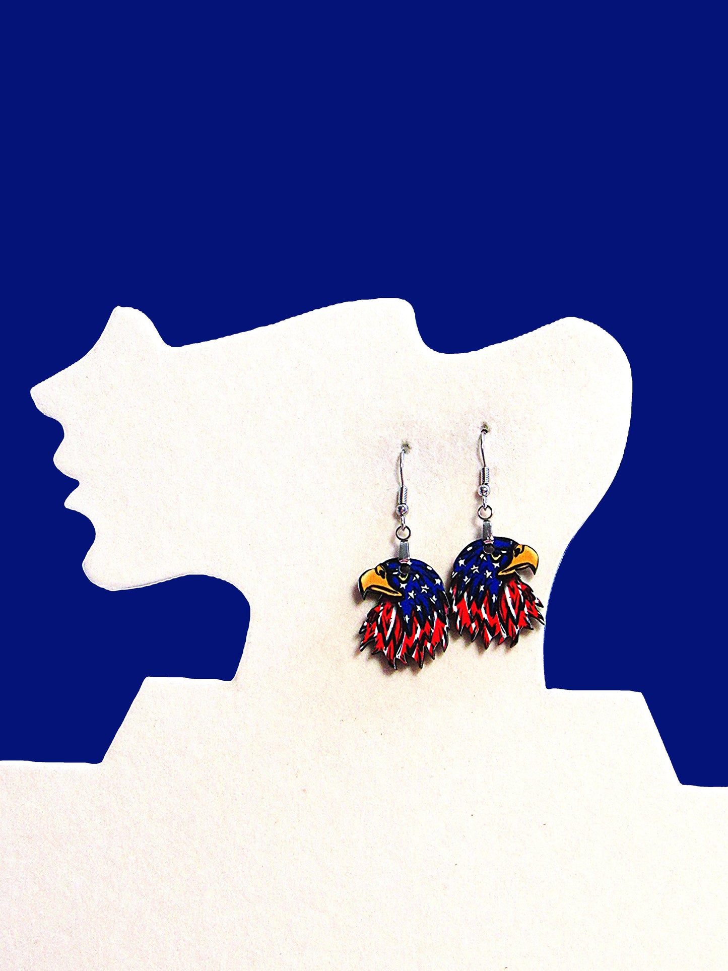 Eagle Head Shaped Sublimated Earrings 1 inch