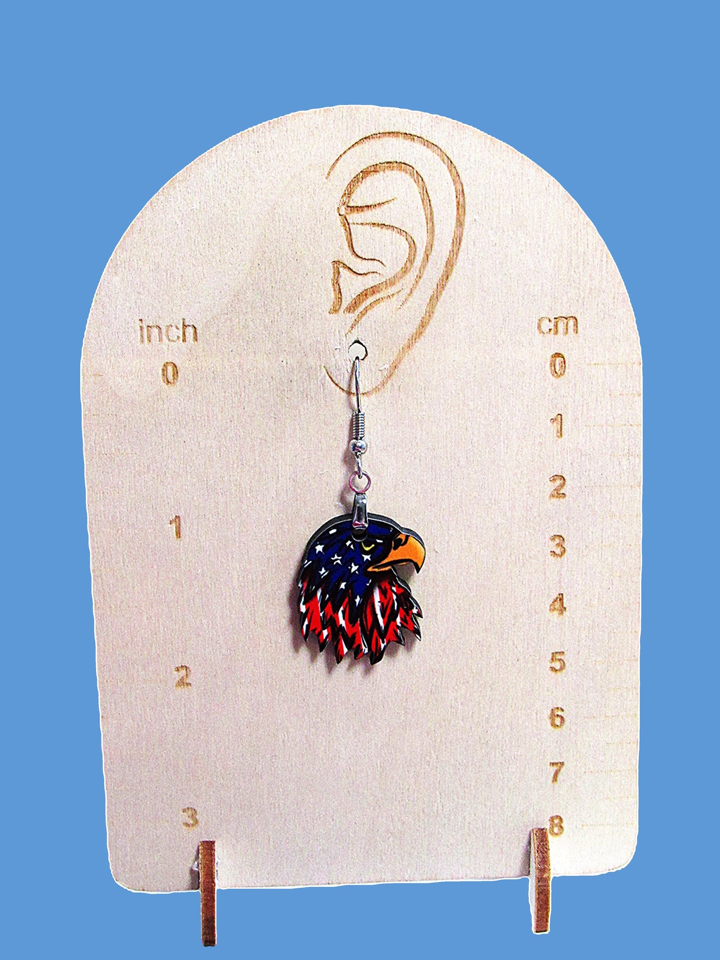 Eagle Head Shaped Sublimated Earrings 1 inch