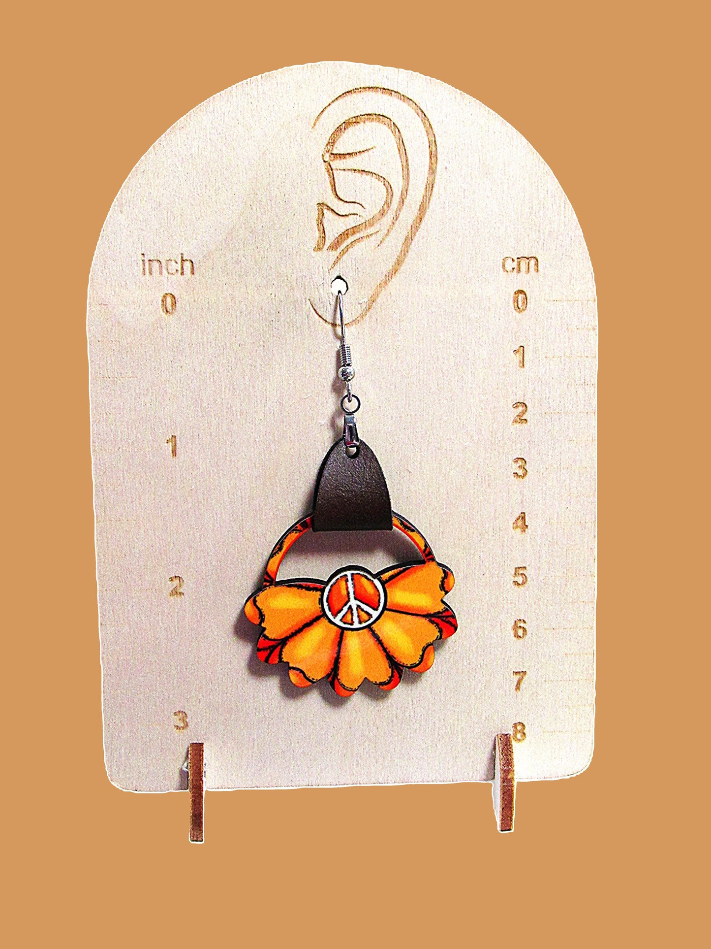 Round Sunflower Shaped Sublimated Earrings