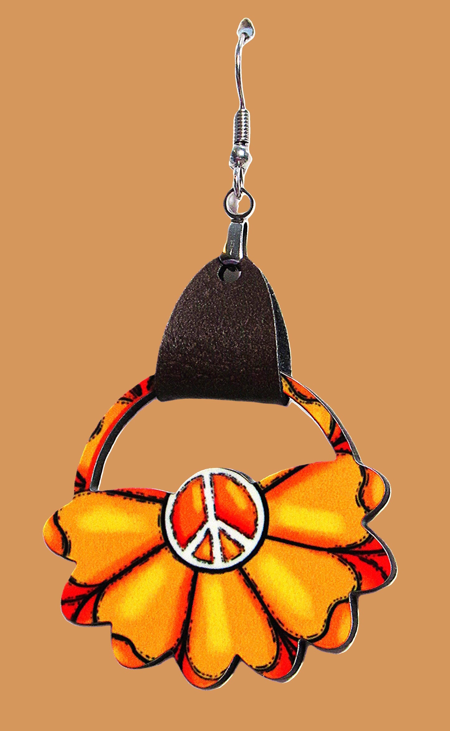 Round Sunflower Shaped Sublimated Earrings