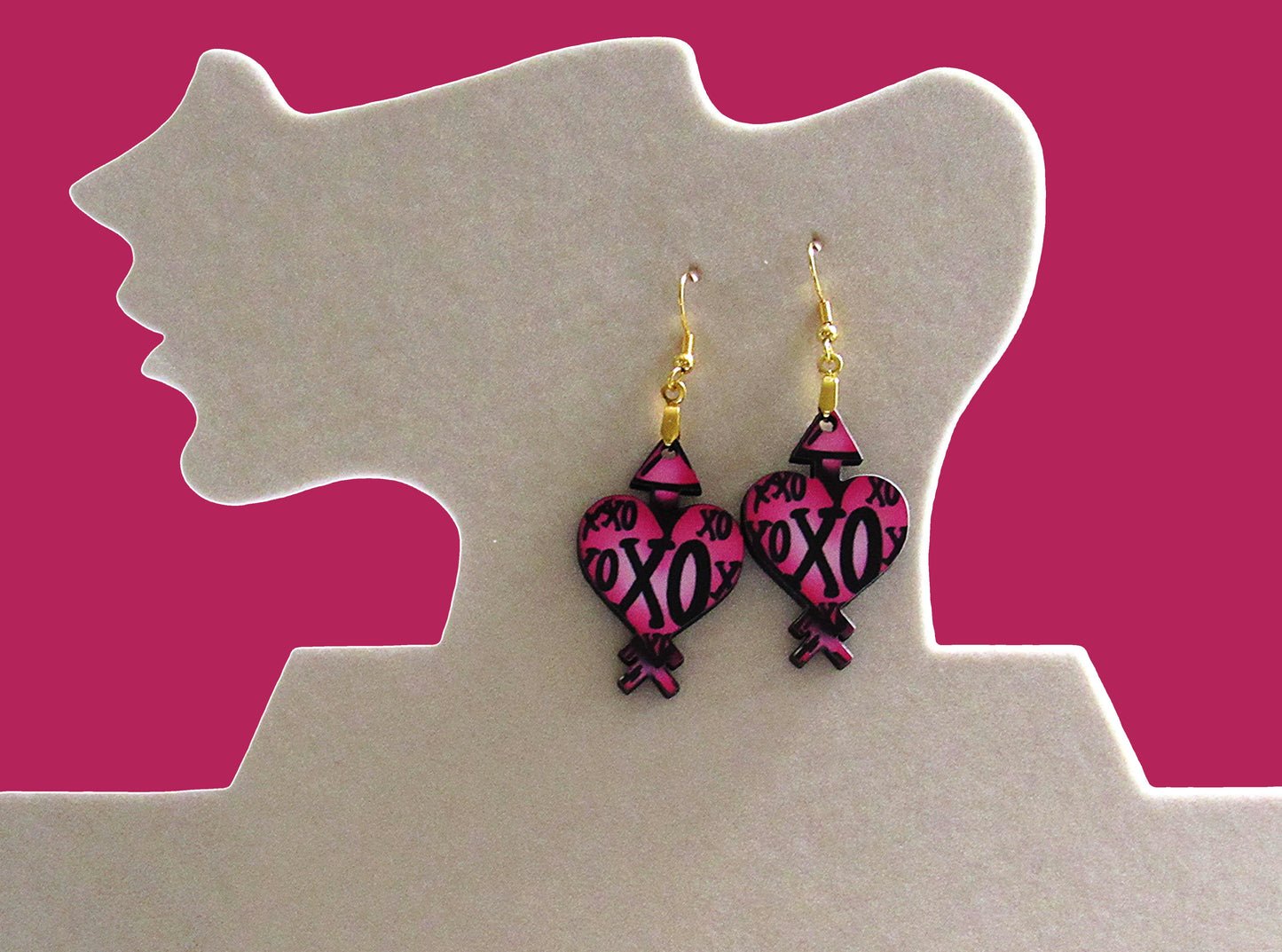 Heart Arrow Shaped Sublimated Earrings