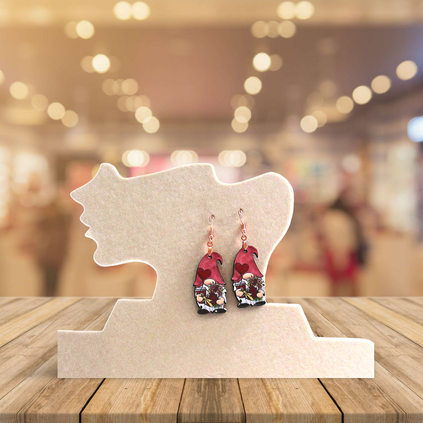 Gnome Shaped Sublimated Earring