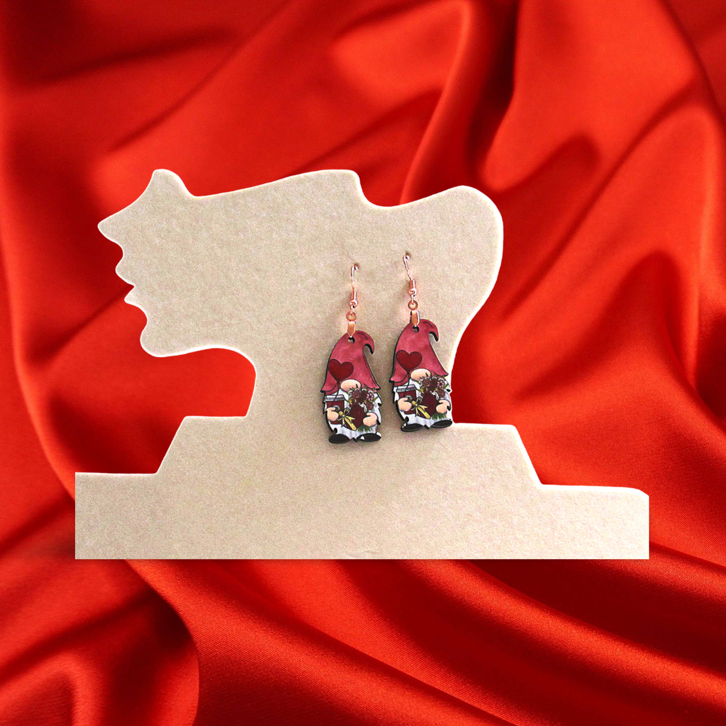 Gnome Shaped Sublimated Earring