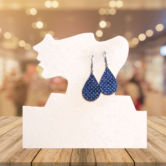 Glitter Acrylic Teardrop Shaped Sublimated Earrings 1.5 inch