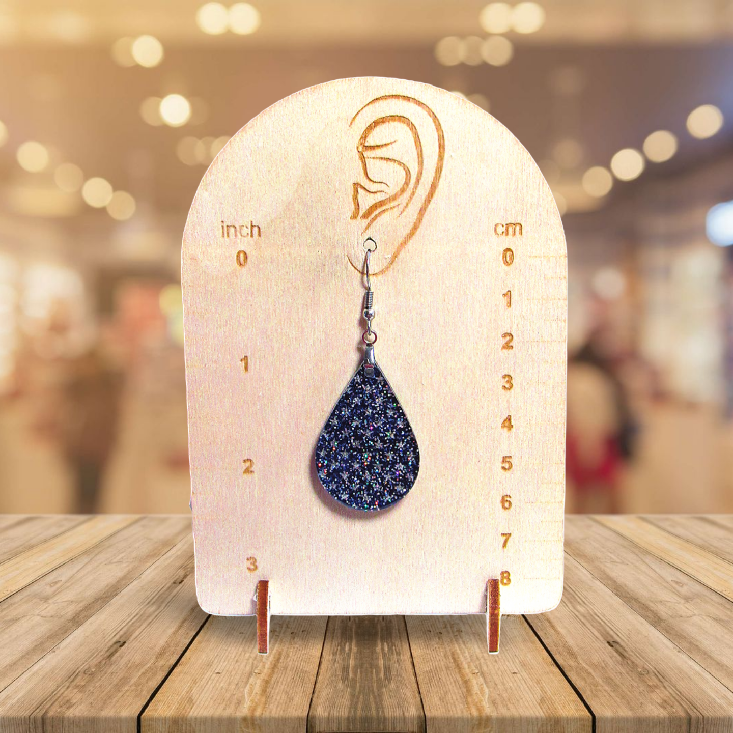 Glitter Acrylic Teardrop Shaped Sublimated Earrings 1.5 inch