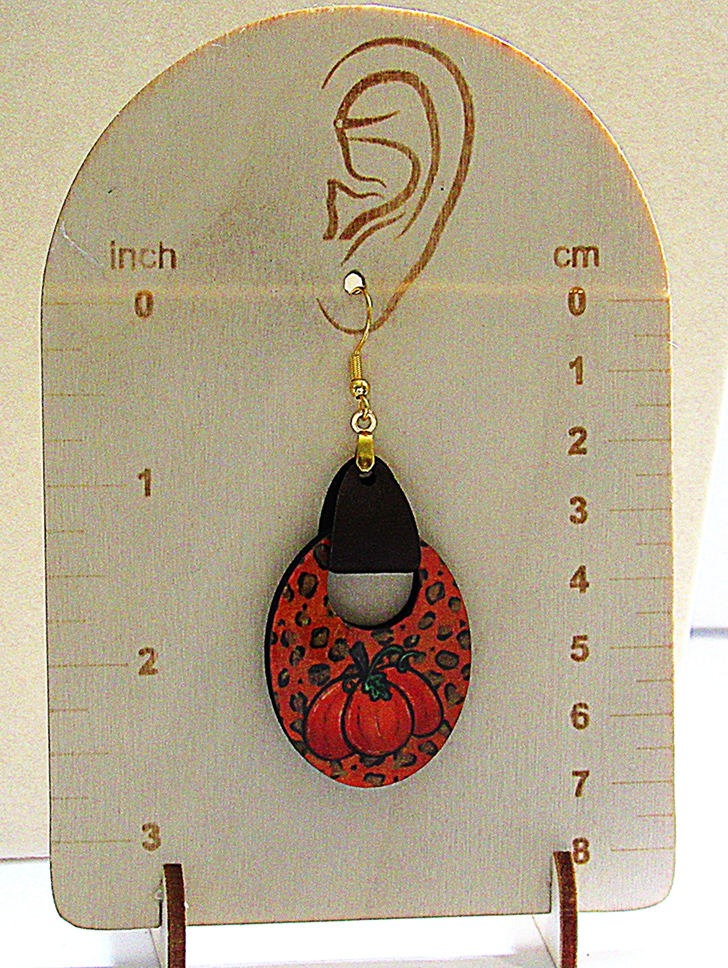 Faux Leather Boho Oval Sublimated Earring
