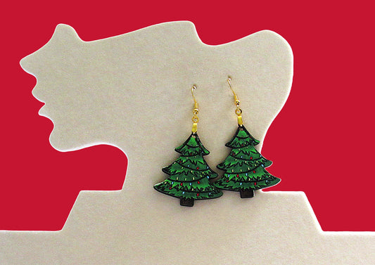 Christmas Tree Shaped Sublimated Earring