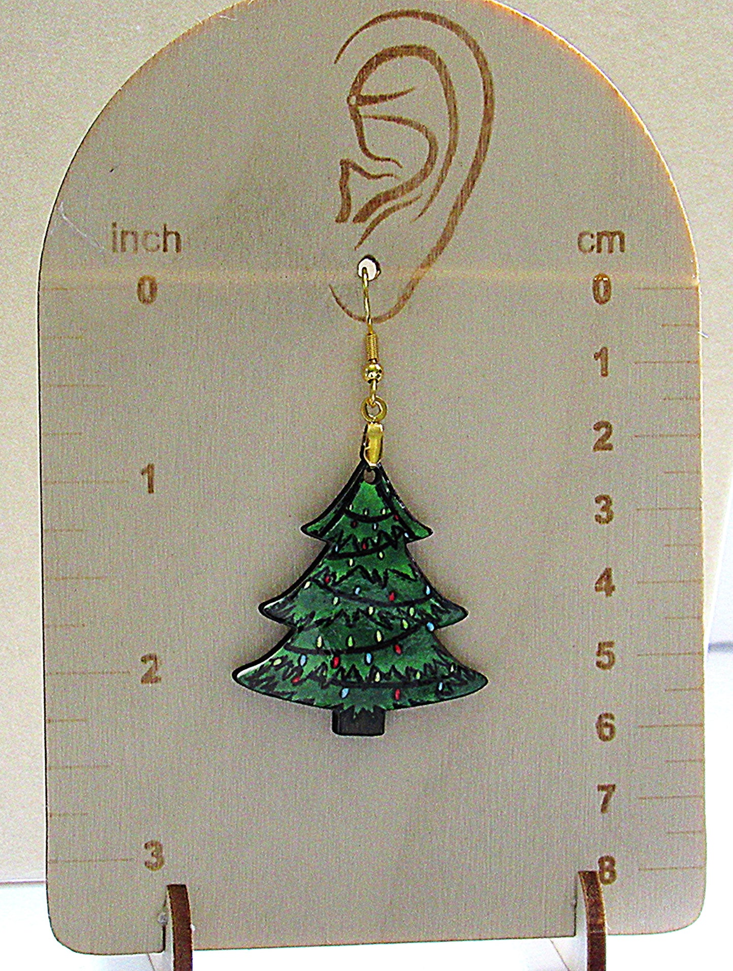 Christmas Tree Shaped Sublimated Earring