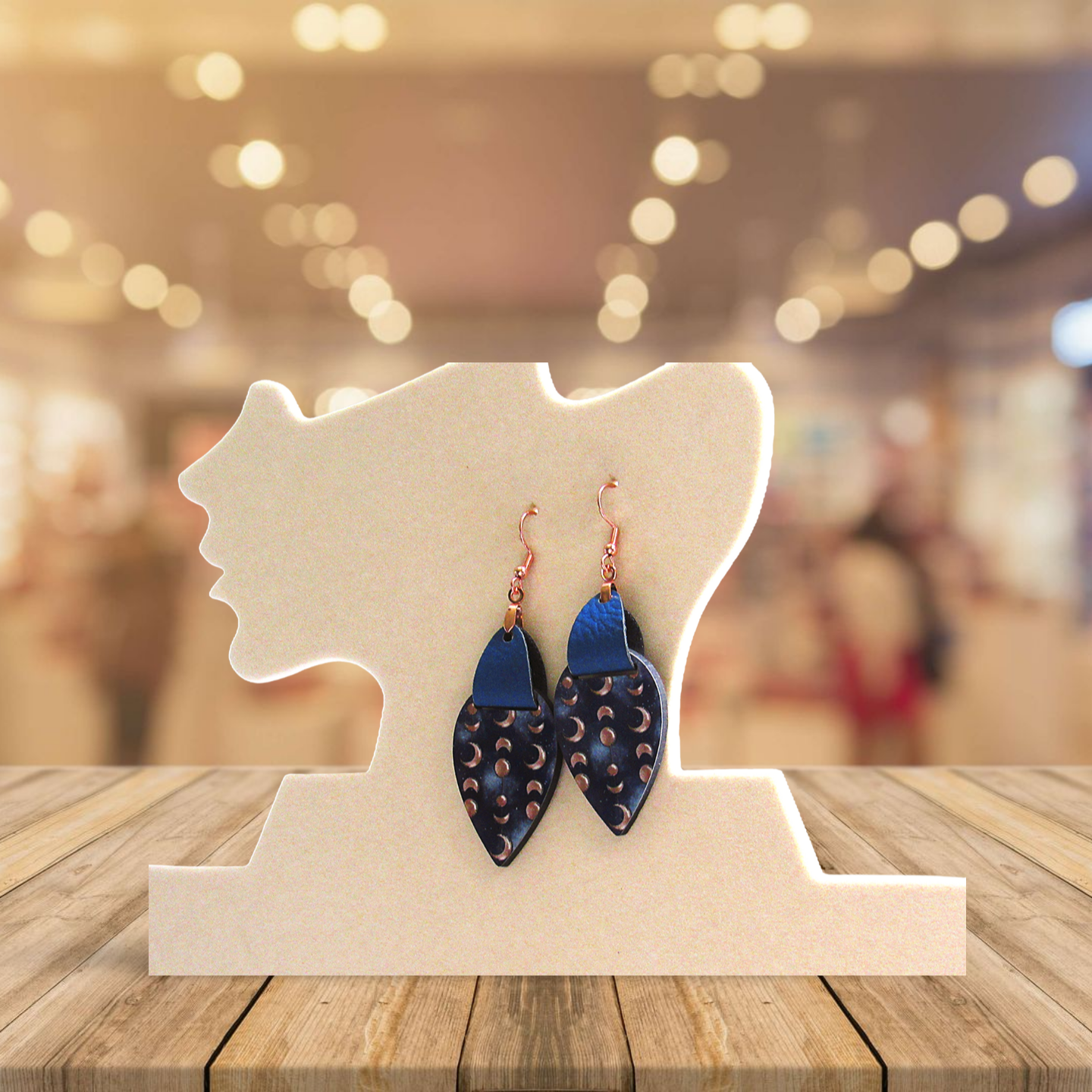 Faux Leather Teardrop Sublimated Earrings