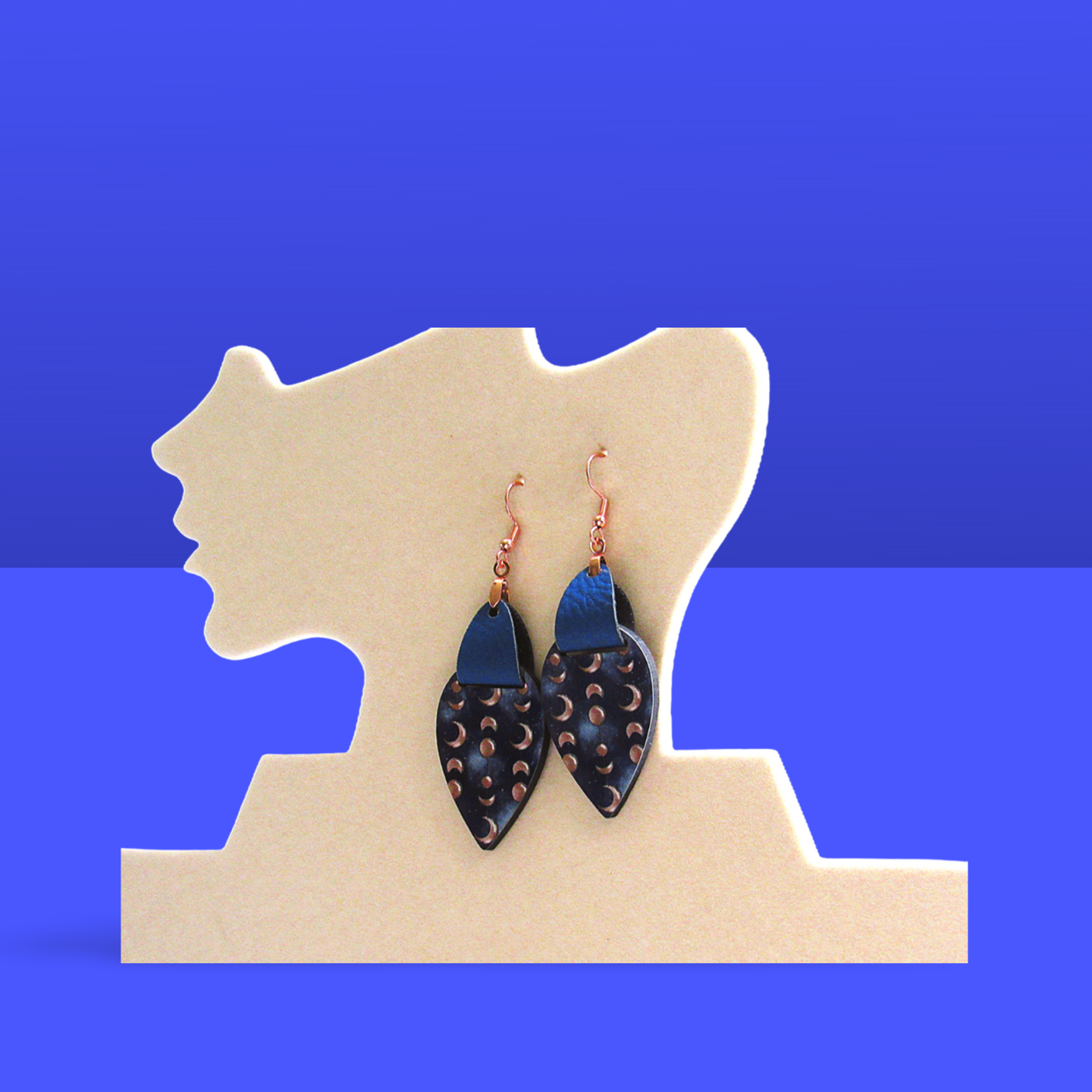Faux Leather Teardrop Sublimated Earrings