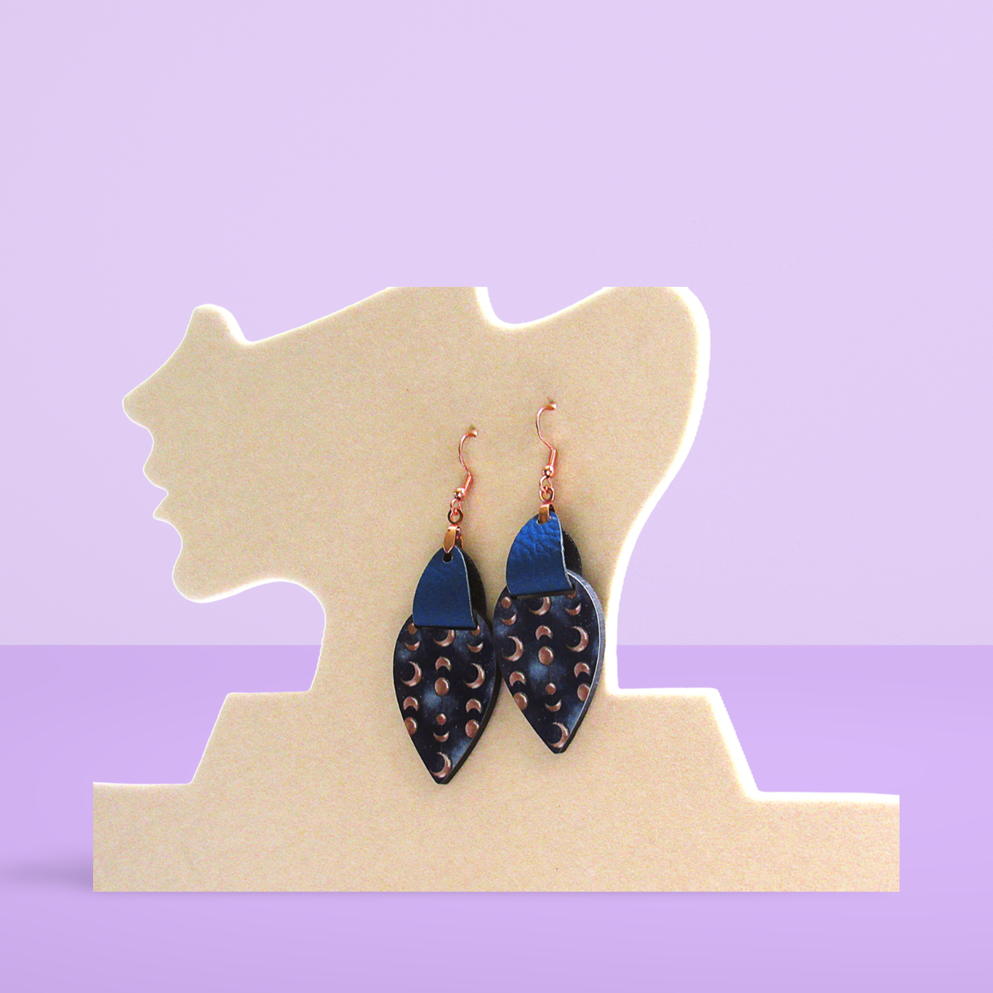 Faux Leather Teardrop Sublimated Earrings