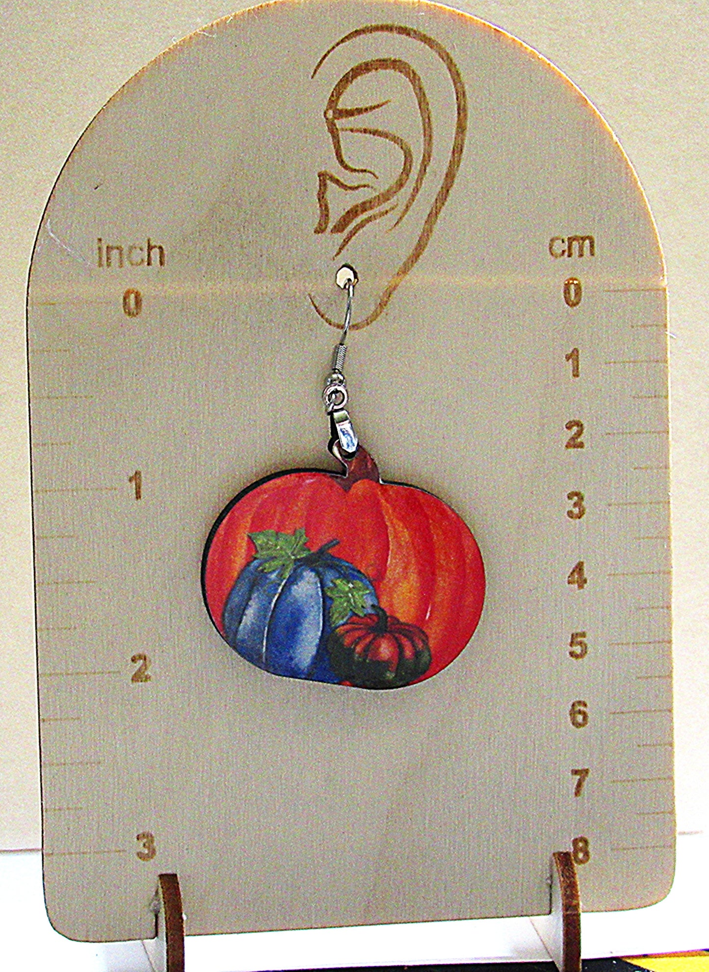 Pumpkin Shaped Sublimated Earrings 1.5 inch