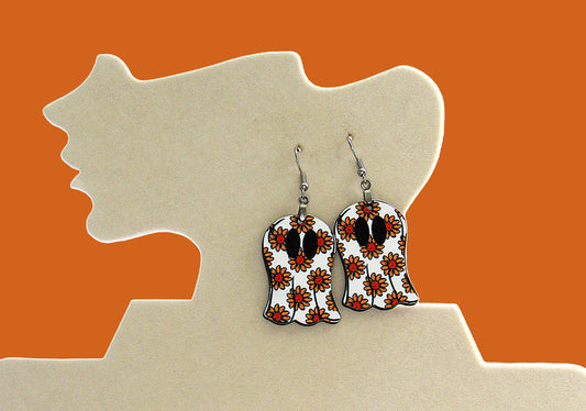 Ghost Shaped Sublimated Earring 1.5 inch
