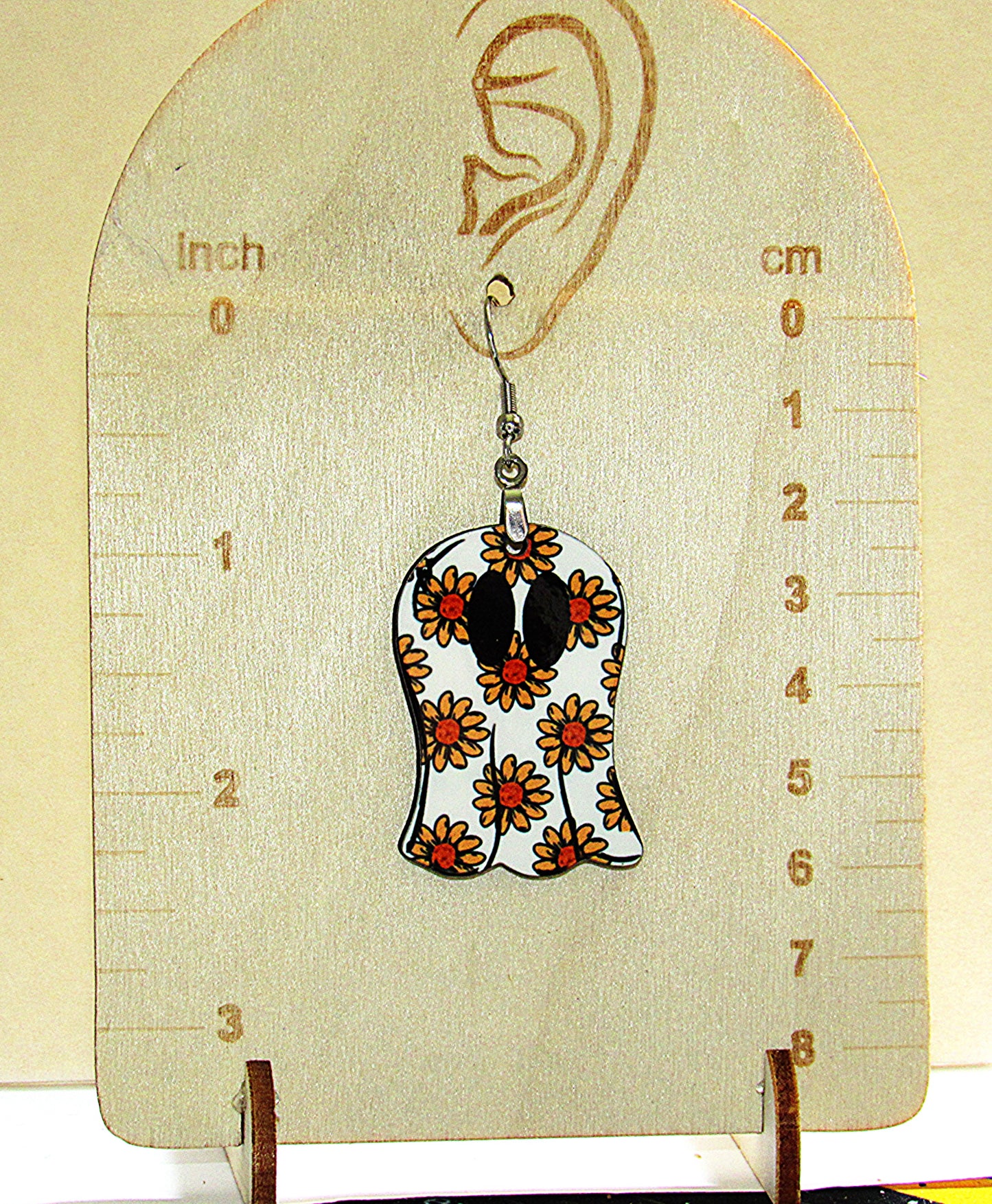 Ghost Shaped Sublimated Earring 1.5 inch