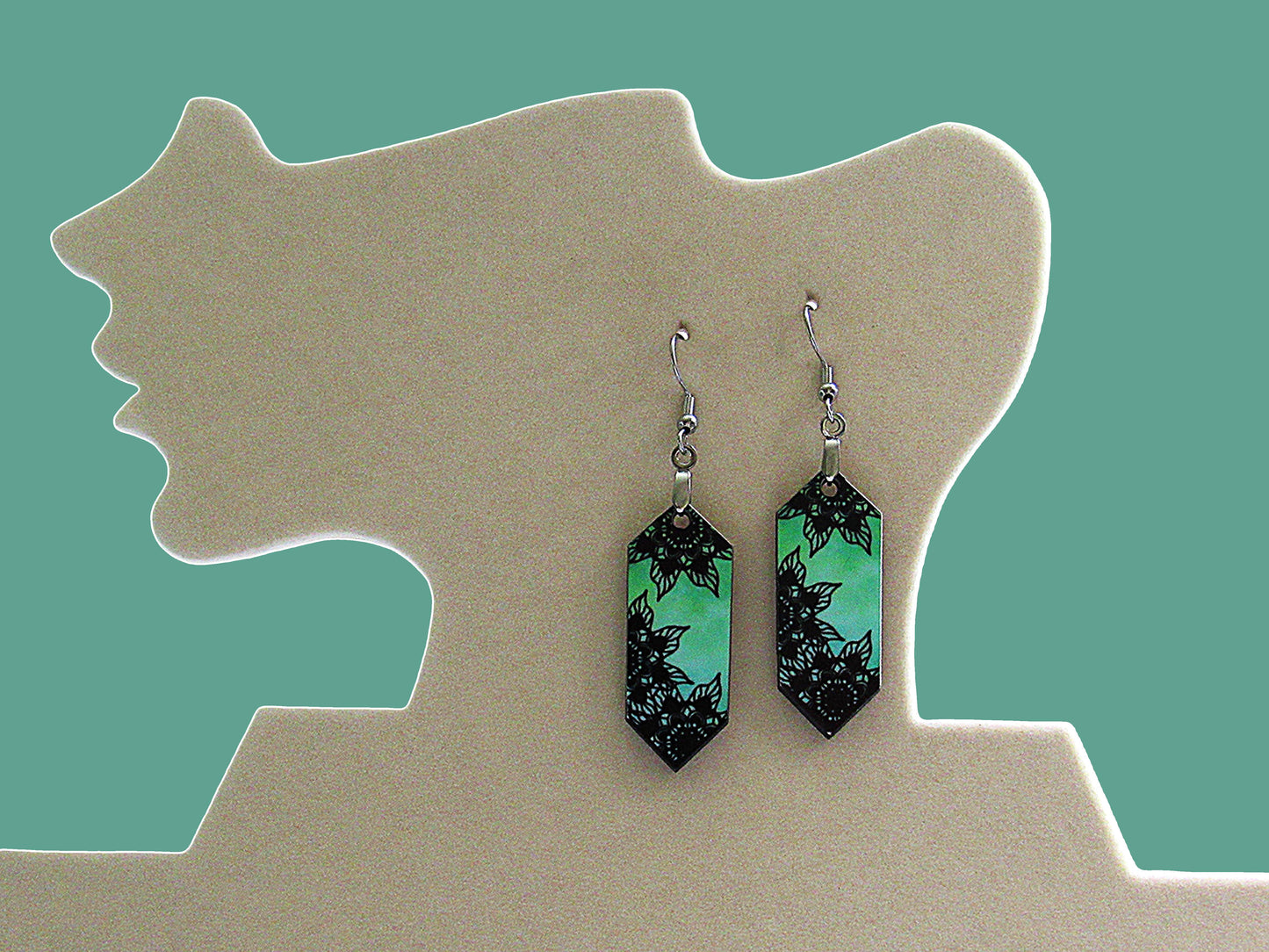 Gemstone Shaped Sublimated Earrings