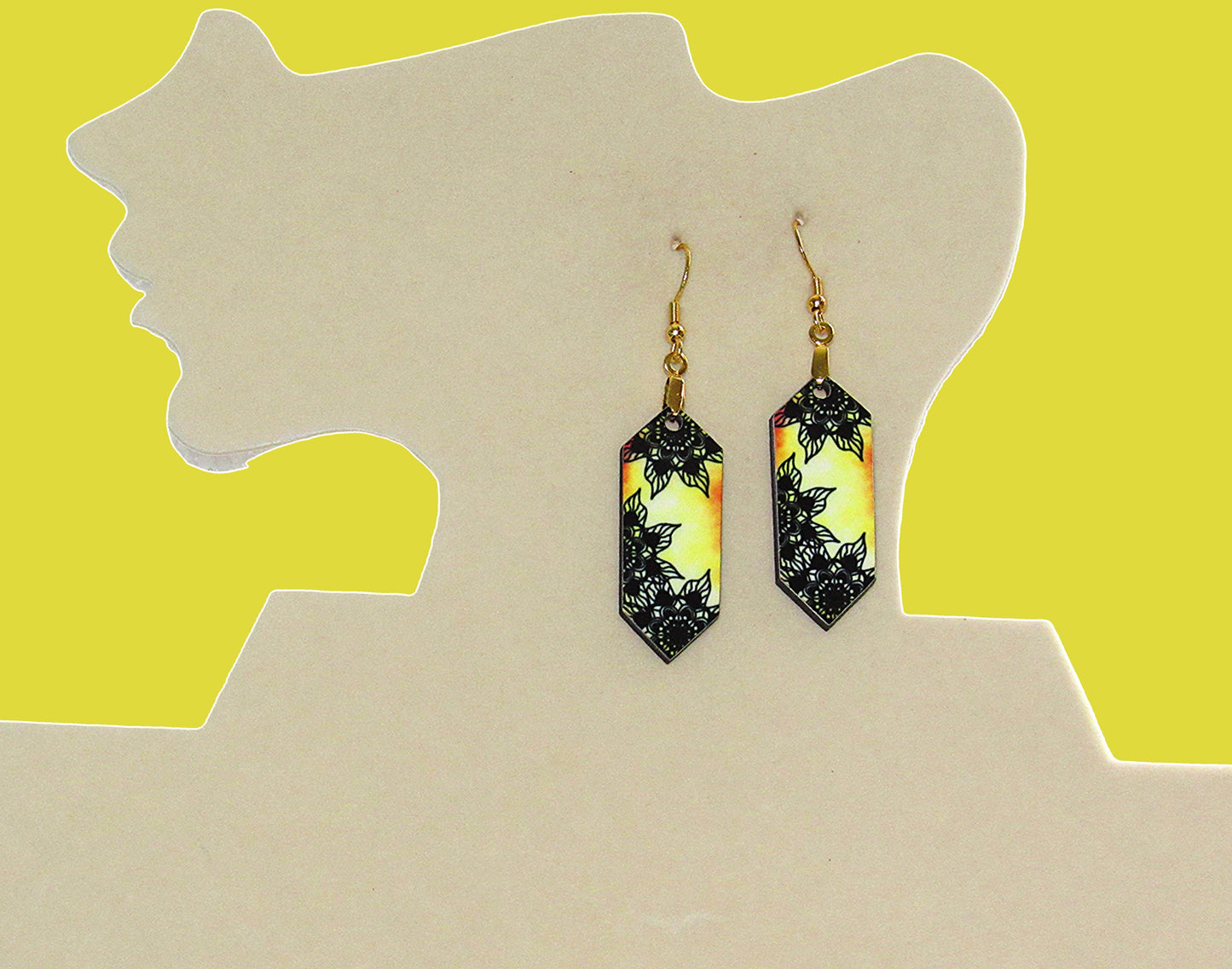 Gemstone Shaped Sublimated Earrings